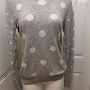 Irreversible Loft Gray and White Polka Dot Sweater